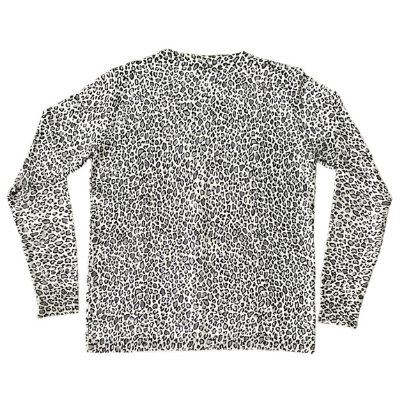 Liz Claiborne 100% Silk long sleeve cheetah pattern button V-Neck cardigan Sz: S - Picture 5 of 8